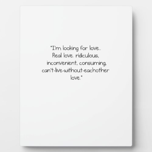 Carrie Bradshaw Im looking for love Plaque