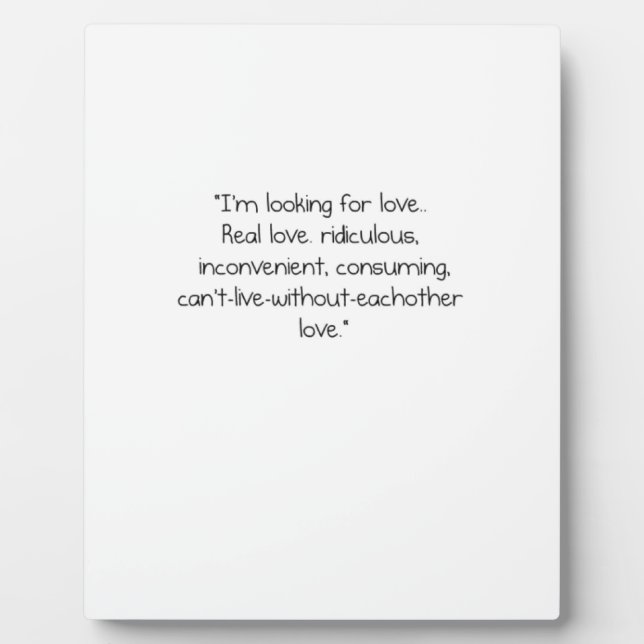 Carrie Bradshaw: "I'm looking for love" Plaque (Front)