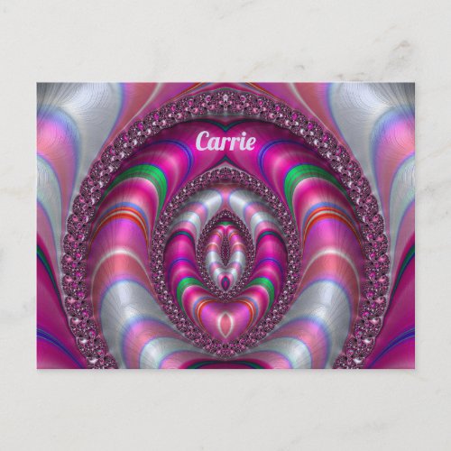 CARRIE   PINK 3D Fractal Design  Postcard