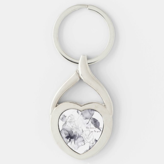 "Carried in Your Pocket, Held in My Heart" Keychain (Front)
