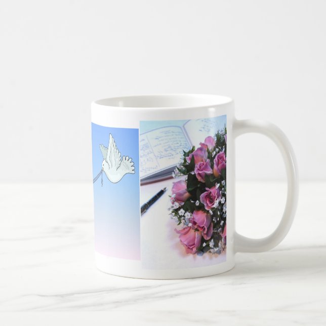 Carrier Doves & Wedding Symbols Favor Mug (1) (Right)