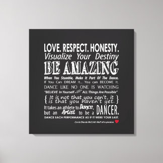 Carrie's Inspirational Dance Quotes 12x12 Canvas