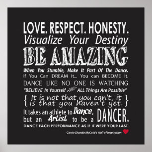 Carrie's Wall of Inspirational Dance Quotes- Black Poster