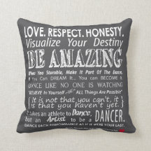 Carrie's Wall of Inspirational Dance Quotes Pillow