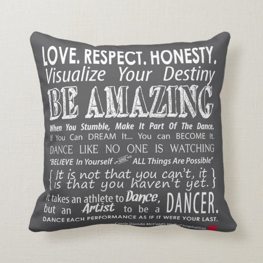 Carrie S Wall Of Inspirational Dance Quotes Pillow Zazzle Com