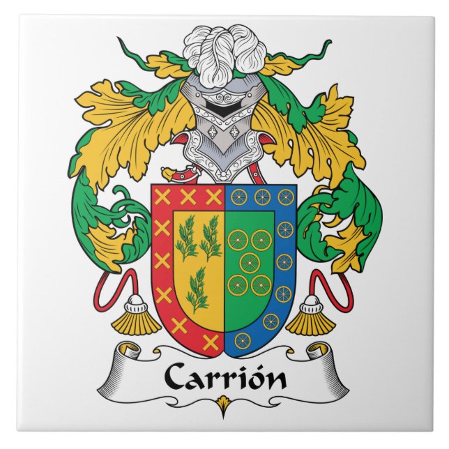 Carrion Family Crest Ceramic Tile (Front)