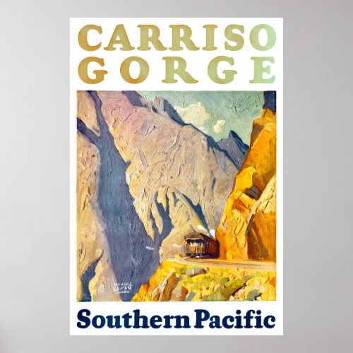 Carriso Gorge USA Vintage Travel Poster Restored