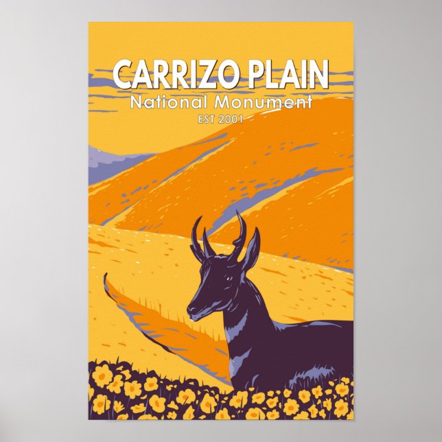 Carrizo Plain National Monument California Vintage Poster (Front)