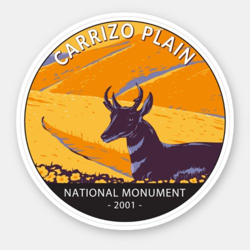 Carrizo Plain National Monument Vintage Circle Sticker