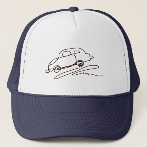 Carro em traos contnuos trucker hat