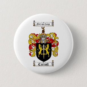 CARROLL FAMILY CREST -  CARROLL COAT OF ARMS PINBACK BUTTON