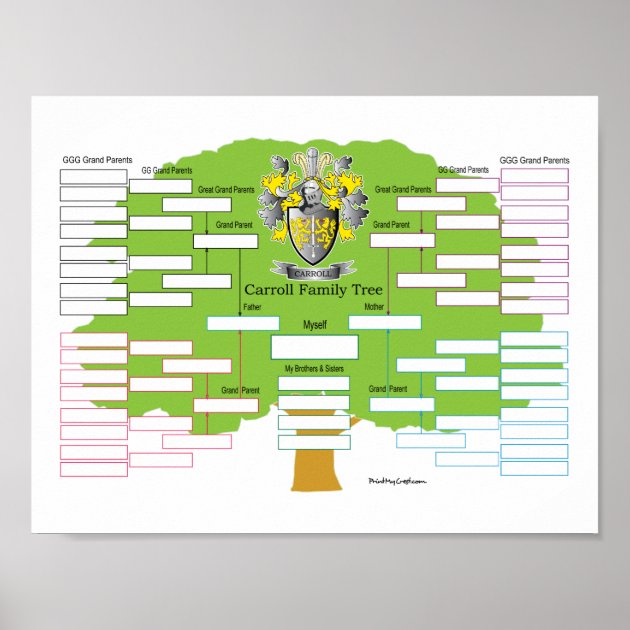 Carroll Family Tree Poster | Zazzle