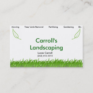 Carroll's Landscaping Business Card