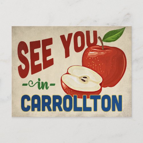 Carrollton Texas Apple _ Vintage Travel Postcard