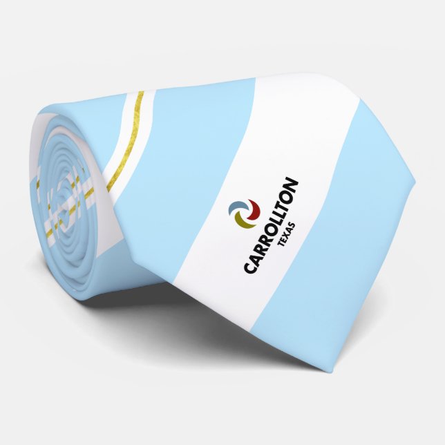 Carrollton (Texas) city flag Neck Tie (Rolled)