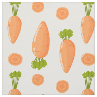 carrot and slice pattern fabric