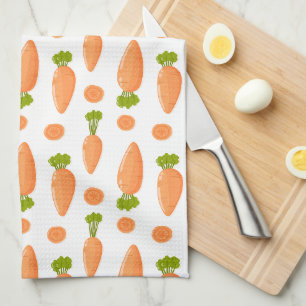 Carrot and slice pattern kitchen towel