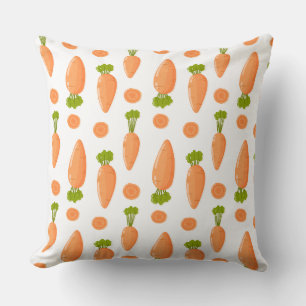 Carrot and slice pattern throw pillow