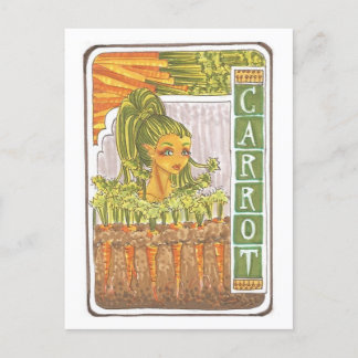 Carrot Art nouveau Fairy Portrait Art Print Postcard