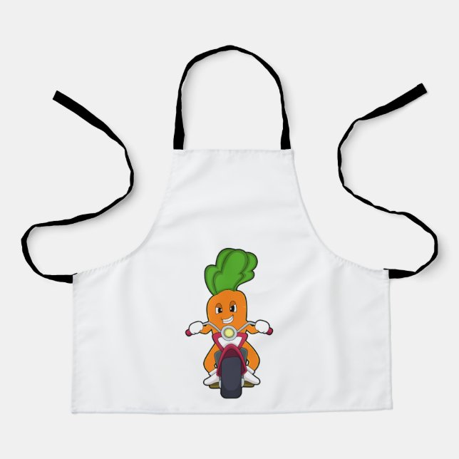Carrot as Biker with Motorcycle.PNG Apron (Front)