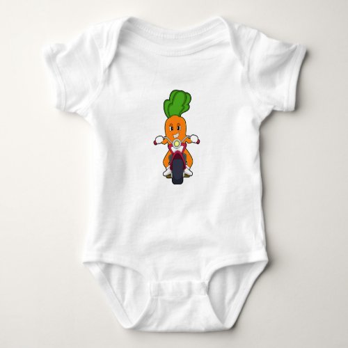Carrot as Biker with MotorcyclePNG Baby Bodysuit
