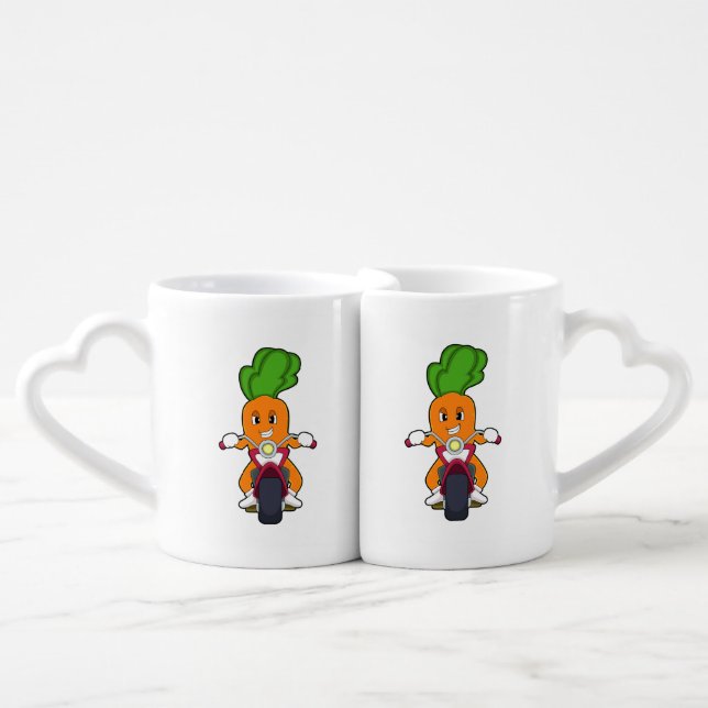 Carrot as Biker with Motorcycle.PNG Coffee Mug Set (Front Nesting)