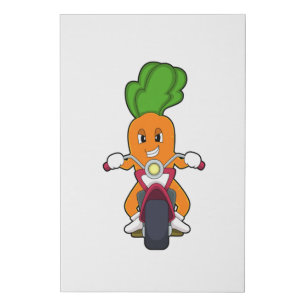 Carrot as Biker with Motorcycle.PNG Faux Canvas Print