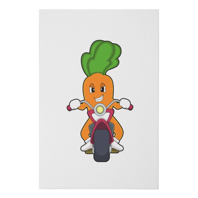 Carrot as Biker with Motorcycle.PNG Faux Canvas Print (Front)