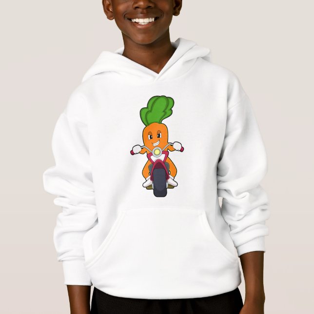 Carrot as Biker with Motorcycle.PNG Hoodie (Front)