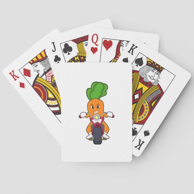 Carrot as Biker with Motorcycle.PNG Poker Cards (Back)
