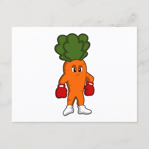 Carrot as Boxer with Boxing gloves Postcard