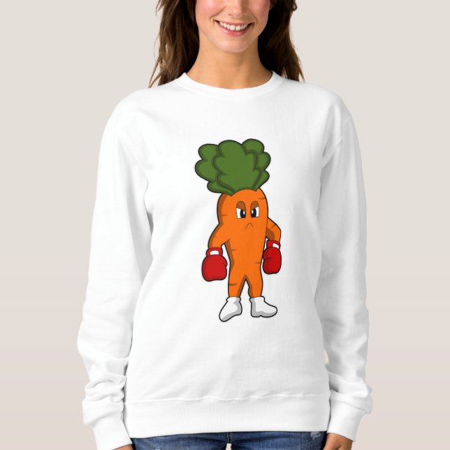 Carrot as Boxer with Boxing gloves Sweatshirt (Front)
