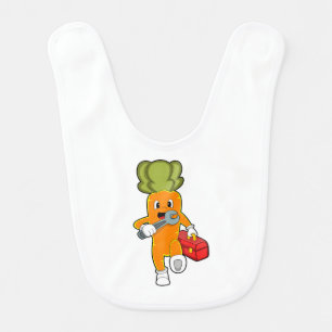 Carrot as Mechanic with Toolbox Baby Bib