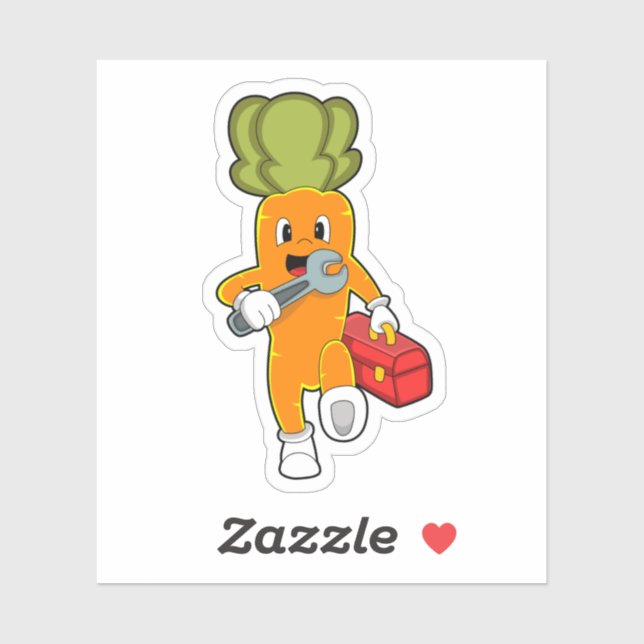 Carrot as Mechanic with Toolbox Sticker (Sheet)