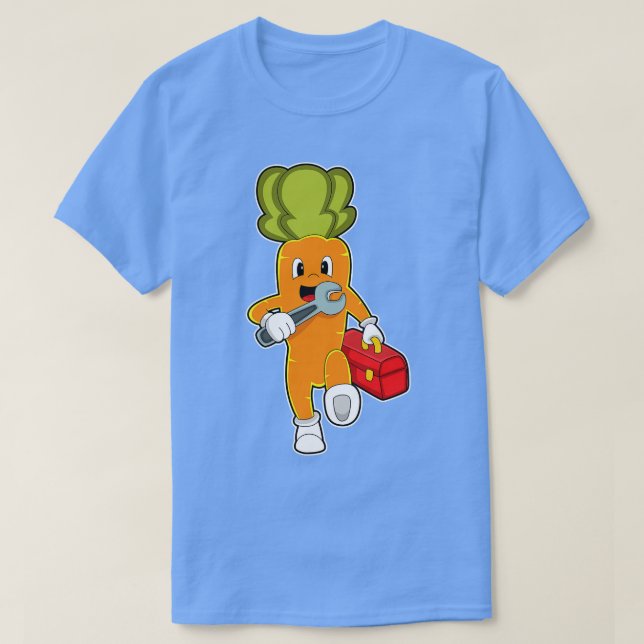 Carrot As Mechanic With Toolbox  T-Shirt (Design Front)