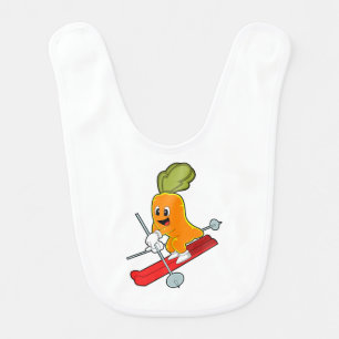 Carrot as Skier with Ski Baby Bib