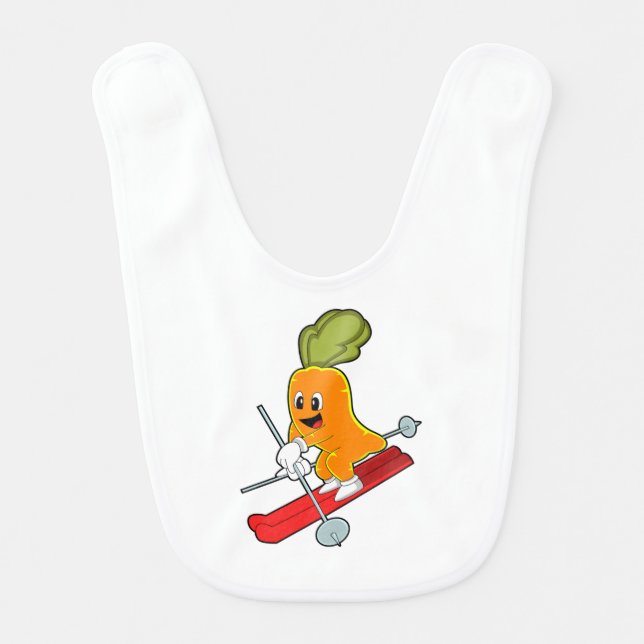 Carrot as Skier with Ski Baby Bib (Front)