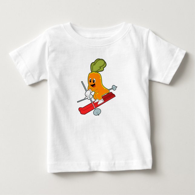 Carrot as Skier with Ski Baby T-Shirt (Front)