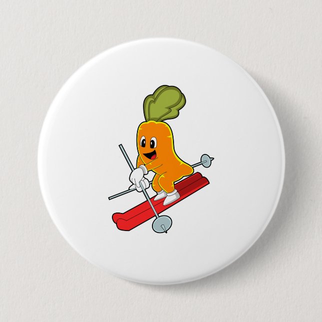 Carrot as Skier with Ski Button (Front)