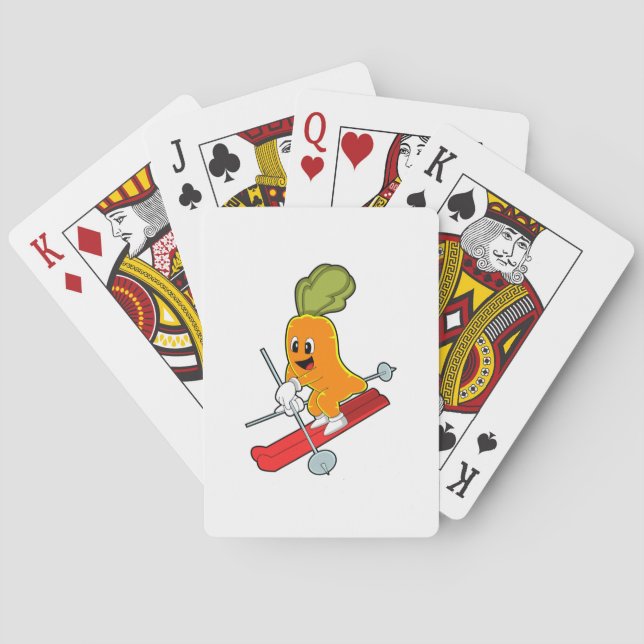 Carrot as Skier with Ski Poker Cards (Back)
