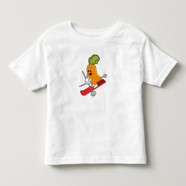 Carrot as Skier with Ski Toddler T-shirt (Front)