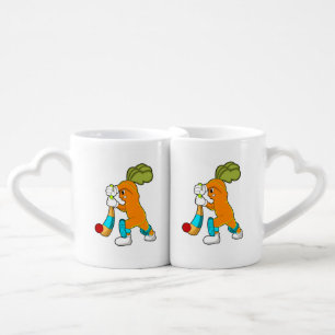 Carrot at Cricket with Cricket bat Coffee Mug Set