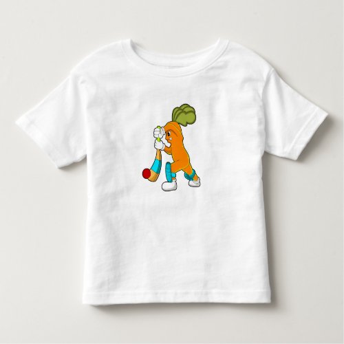 Carrot at Cricket with Cricket bat Toddler T_shirt