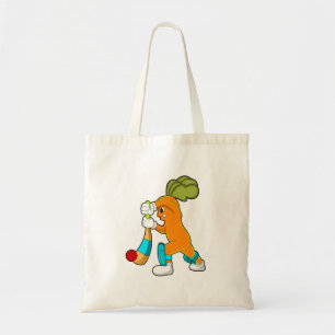 Carrot at Cricket with Cricket bat Tote Bag
