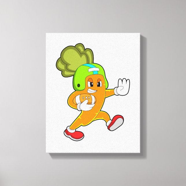 Carrot at Football Sports Canvas Print (Front)