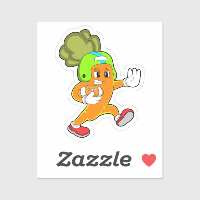 Carrot at Football Sports Sticker (Sheet)