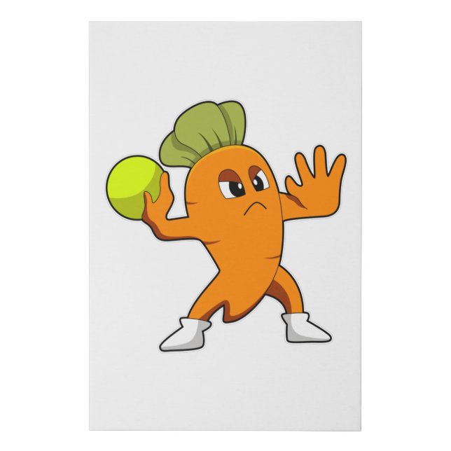 Carrot at Handball player with Handball Faux Canvas Print (Front)