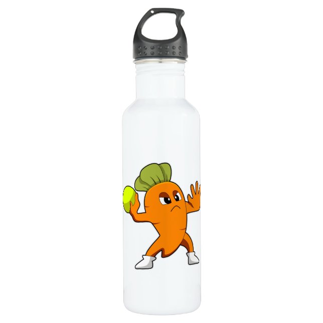 Carrot at Handball player with Handball Stainless Steel Water Bottle (Front)