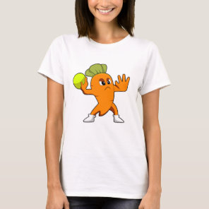 Carrot at Handball player with Handball T-Shirt