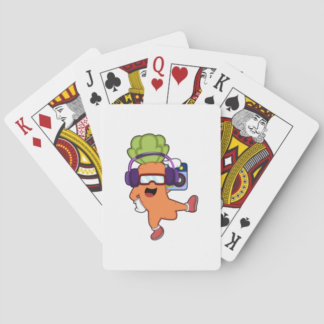 Carrot at Music with Headphone Poker Cards (Back)